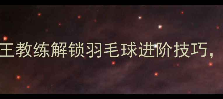 图片 零基础入门必看！跟着王教练解锁羽毛球进阶技巧，附装备清单+训练计划2