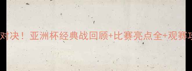 图片 韩国vs叙利亚热血对决！亚洲杯经典战回顾+比赛亮点全+观赛攻略，看球必看！2