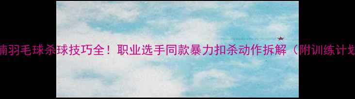 图片 魏楠羽毛球杀球技巧全！职业选手同款暴力扣杀动作拆解（附训练计划）