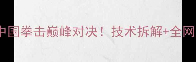 图片 魏锐VS邓泽奇：中国拳击巅峰对决！技术拆解+全网直播信息全曝光2