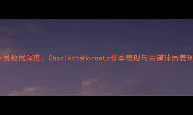 图片 黄蜂队球员数据深度：CharlotteHornets赛季表现与关键球员表现全统计1