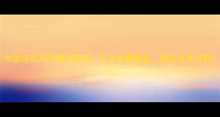 图片 🌍中国球员海外踢球现状：五大联赛崛起，国足未来可期！2