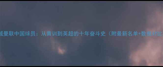 图片 🌟曼城曼联中国球员：从青训到英超的十年奋斗史（附最新名单+数据对比）🌟1