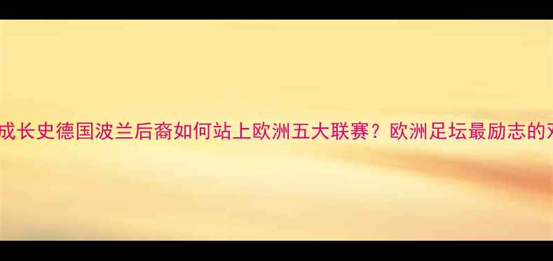 图片 🌟混血球员成长史德国波兰后裔如何站上欧洲五大联赛？欧洲足坛最励志的双面星人！1