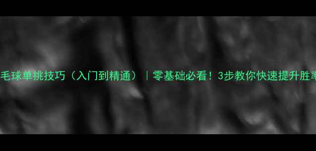 图片 🌟羽毛球单挑技巧（入门到精通）｜零基础必看！3步教你快速提升胜率🌟1