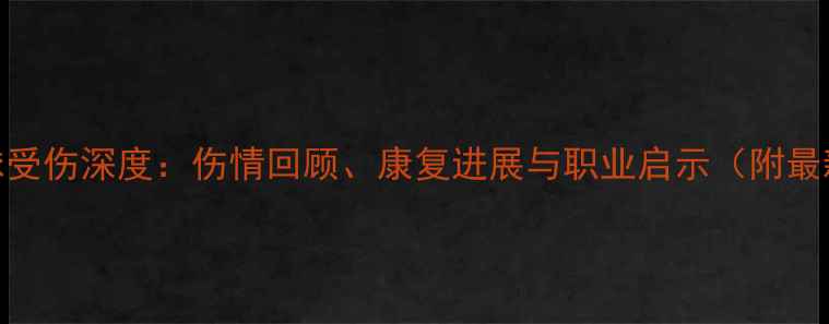图片 🌟马晋羽毛球受伤深度：伤情回顾、康复进展与职业启示（附最新训练视频）