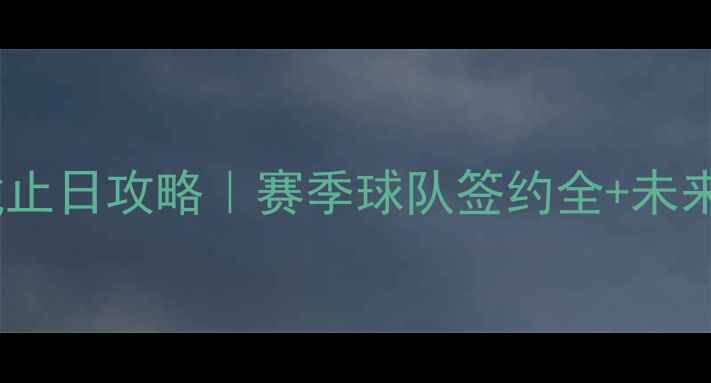 图片 🏀自由球员截止日攻略｜赛季球队签约全+未来趋势预测✅1