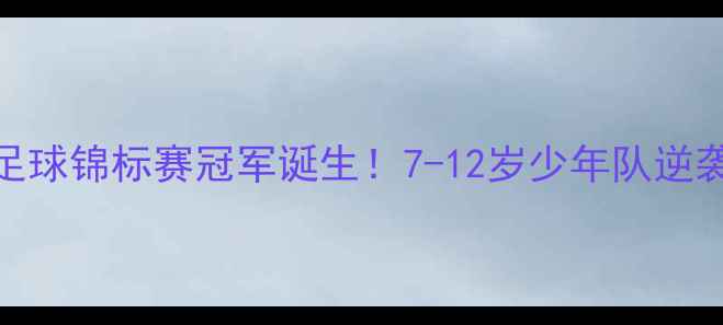 图片 🏆全国青少年足球锦标赛冠军诞生！7-12岁少年队逆袭夺冠全记录🔥