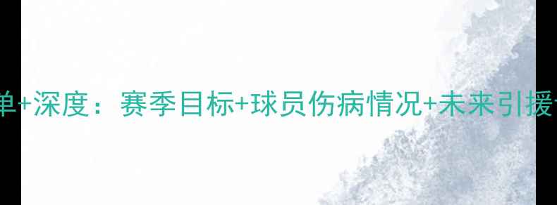 图片 🏆苏宁队最新名单+深度：赛季目标+球员伤病情况+未来引援计划全公开！🔥1