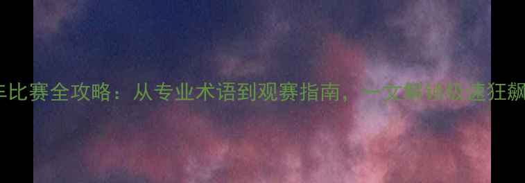 图片 🏎️赛车比赛全攻略：从专业术语到观赛指南，一文解锁极速狂飙体验！2