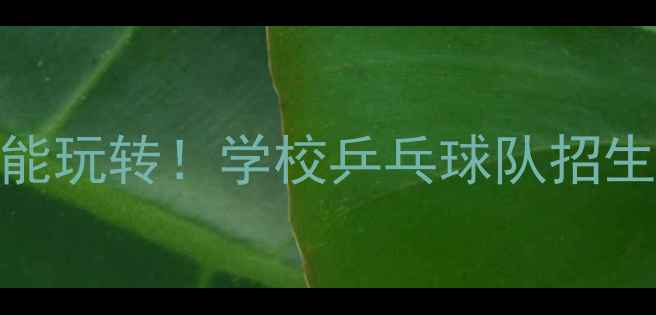 图片 🏓校园乒乓球指南零基础也能玩转！学校乒乓球队招生全攻略（附体考加分秘籍）