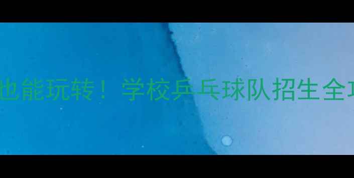 图片 🏓校园乒乓球指南零基础也能玩转！学校乒乓球队招生全攻略（附体考加分秘籍）2