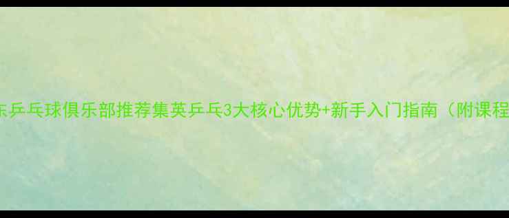 图片 🏓浦东乒乓球俱乐部推荐集英乒乓3大核心优势+新手入门指南（附课程表）2