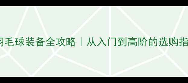 图片 🏸尤尼克斯羽毛球装备全攻略｜从入门到高阶的选购指南&使用技巧