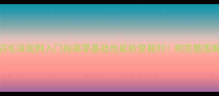 图片 🏸新手必看羽毛球规则入门指南零基础也能秒变裁判！附完整图解+实战技巧2