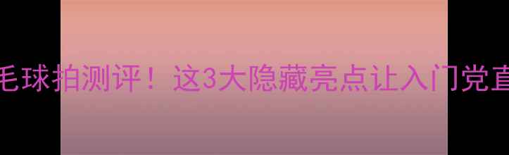 图片 🏸新手必看！KS5708羽毛球拍测评！这3大隐藏亮点让入门党直呼真香！附参数对比表