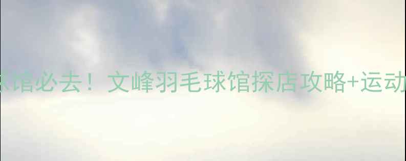 图片 🏸晋城羽毛球馆必去！文峰羽毛球馆探店攻略+运动干货分享🏸2