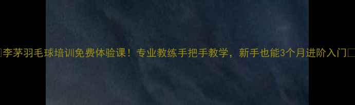 图片 🏸李茅羽毛球培训免费体验课！专业教练手把手教学，新手也能3个月进阶入门🏸1