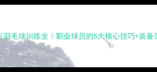 图片 🏸村上信五羽毛球训练全｜职业球员的5大核心技巧+装备清单公开！