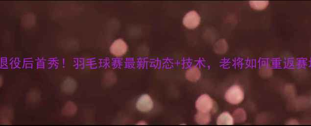 图片 🏸林丹退役后首秀！羽毛球赛最新动态+技术，老将如何重返赛场？🏸2