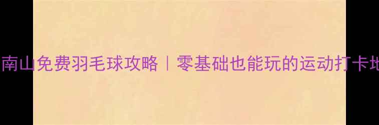 图片 🏸深圳南山免费羽毛球攻略｜零基础也能玩的运动打卡地推荐2