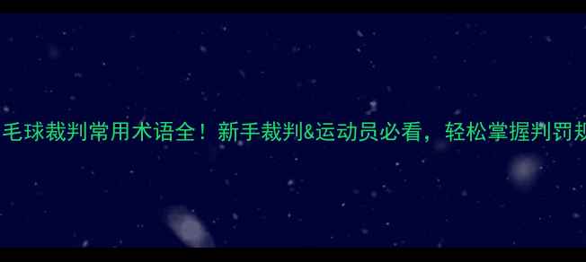 图片 🏸羽毛球裁判常用术语全！新手裁判&运动员必看，轻松掌握判罚规则1
