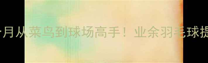 图片 🏸零基础3个月从菜鸟到球场高手！业余羽毛球提升全攻略🏸