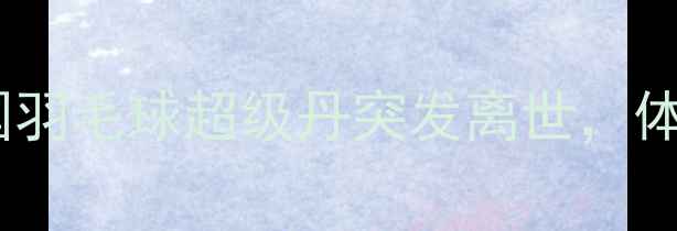 图片 💥震惊体坛！中国羽毛球超级丹突发离世，体育界集体悼念💔1