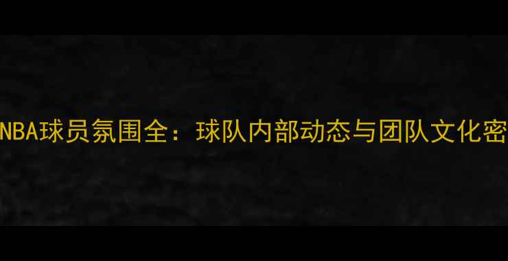 图片 🔥NBA球员氛围全：球队内部动态与团队文化密码