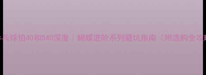 图片 🔥乒乓球拍40和S40深度｜蝴蝶进阶系列避坑指南（附选购全攻略）