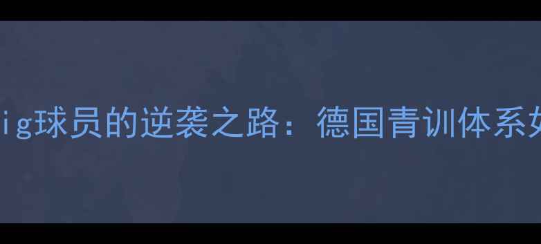 图片 🔥从替补到国家队！Lustig球员的逆袭之路：德国青训体系如何培养出世界级边锋🔥2