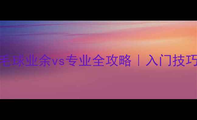 图片 🔥从菜鸟到大神！羽毛球业余vs专业全攻略｜入门技巧+职业选手训练秘籍2