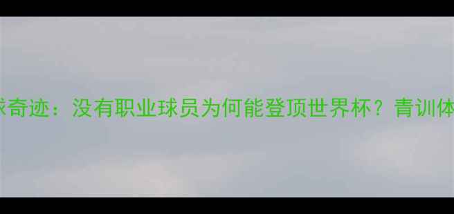 图片 🔥冰岛足球奇迹：没有职业球员为何能登顶世界杯？青训体系真相！2