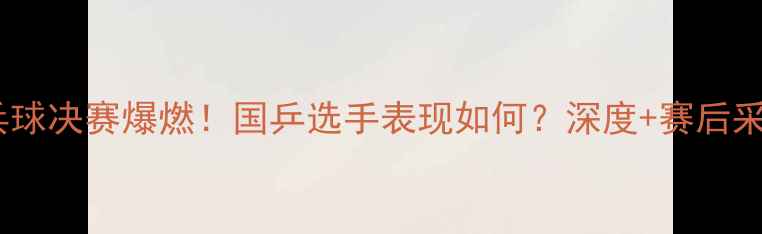 图片 🔥匈牙利乒乓球决赛爆燃！国乒选手表现如何？深度+赛后采访全公开！1