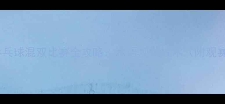 图片 🔥国际乒乓球混双比赛全攻略：术语规则战术（附观赛指南）1