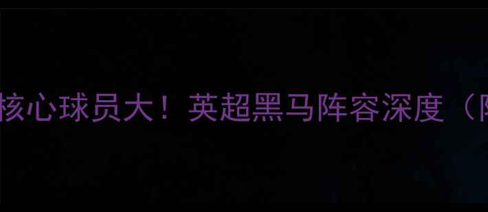 图片 🔥埃弗顿赛季核心球员大！英超黑马阵容深度（附战术图解）1