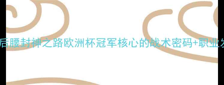 图片 🔥奥斯卡后腰封神之路欧洲杯冠军核心的战术密码+职业发展指南2