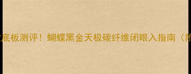 图片 🔥斯蒂卡爆款底板测评！蝴蝶黑金天极碳纤维闭眼入指南（附选购攻略）2
