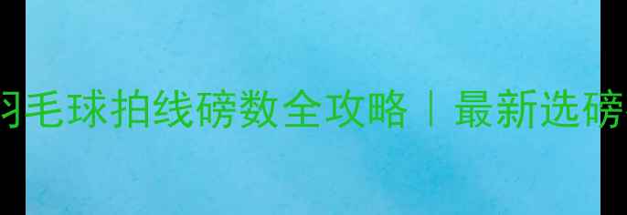 图片 🔥新手羽毛球拍线磅数全攻略｜最新选磅指南🔥1