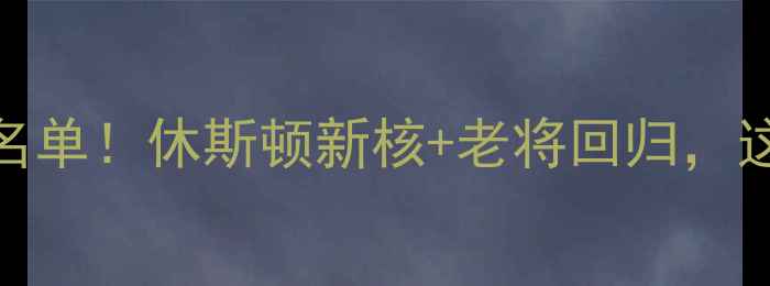 图片 🔥火箭队-25赛季完整名单！休斯顿新核+老将回归，这些变化让球迷沸腾！1