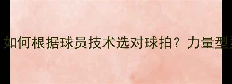 图片 🔥网球选购指南：如何根据球员技术选对球拍？力量型灵活型控球型全🔥