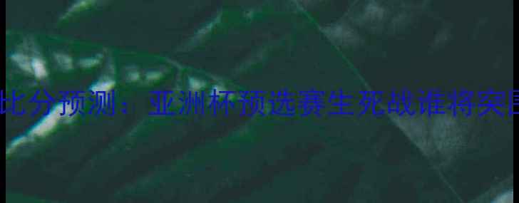 图片 🔥菲律宾vs伊朗比分预测：亚洲杯预选赛生死战谁将突围？🇵🇭vs🇮🇱1