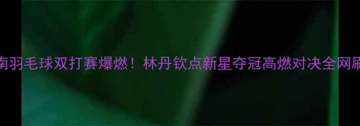 图片 🔥越南羽毛球双打赛爆燃！林丹钦点新星夺冠高燃对决全网刷屏🔥