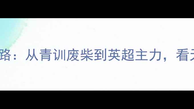 图片 🔥足球明星Gibson逆袭之路：从青训废柴到英超主力，看天赋与努力的完美结合🔥2