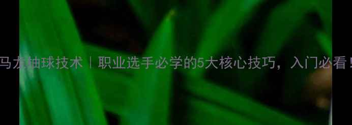 图片 🔥马龙抽球技术｜职业选手必学的5大核心技巧，入门必看！1