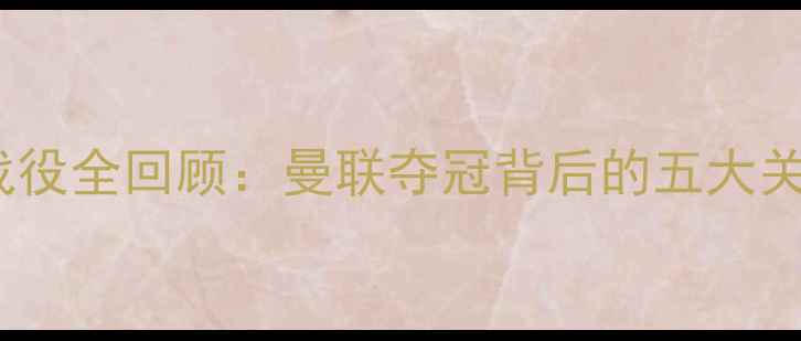 图片 2008赛季英超经典战役全回顾：曼联夺冠背后的五大关键对决与历史意义1
