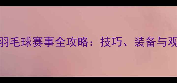 图片 5月27日羽毛球赛事全攻略：技巧、装备与观赛指南2