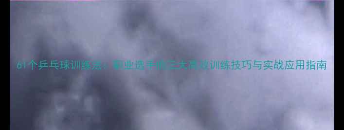 图片 61个乒乓球训练法：职业选手的三大高效训练技巧与实战应用指南