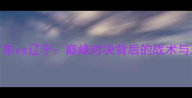 图片 CBA总决赛广东vs辽宁：巅峰对决背后的战术与球星表现全1