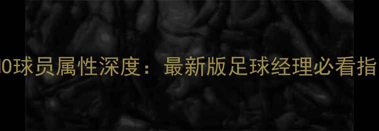 图片 FMO球员属性深度：最新版足球经理必看指南